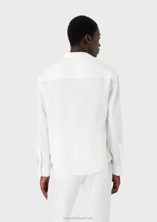 Men 086V1114 V-Neck Shirt In Soft Fabric Armani