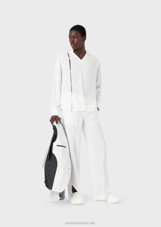 Men 086V1114 V-Neck Shirt In Soft Fabric Armani