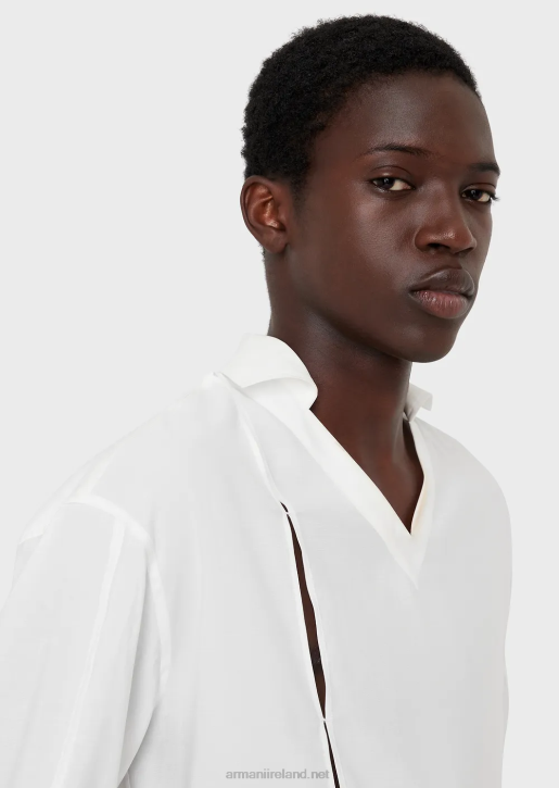 Men 086V1114 V-Neck Shirt In Soft Fabric Armani