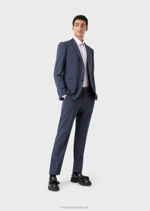 Men 086V1129 Modern-Fit, Stretch Poplin Shirt With Stiff Collar Armani Pink