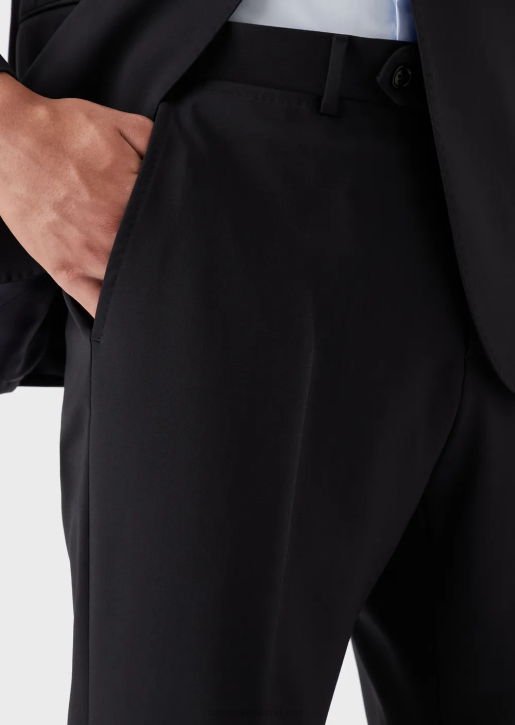 Men 086V1467 Single-Breasted, Slim-Fit Suit In Natural Stretch Light Wool Armani Navy Blue