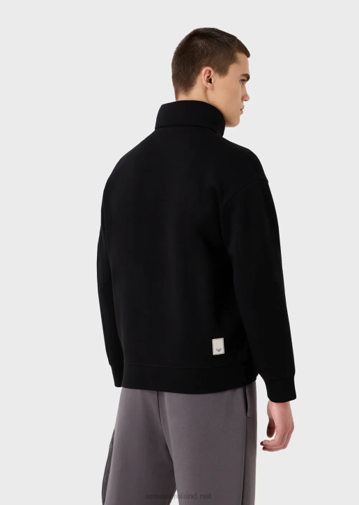 Men 086V1380 Travel Essentials Full-Zip Sweatshirt In Double Jersey Armani Black