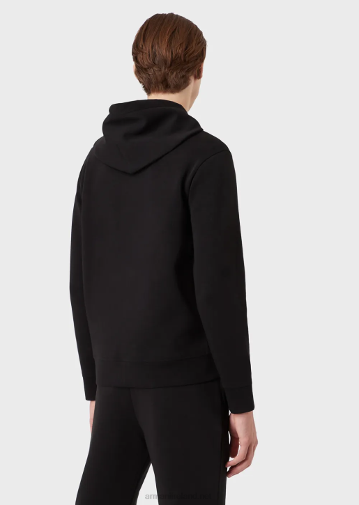 Men 086V1388 Hooded Sweatshirt With Micro Logo Patch Armani Black