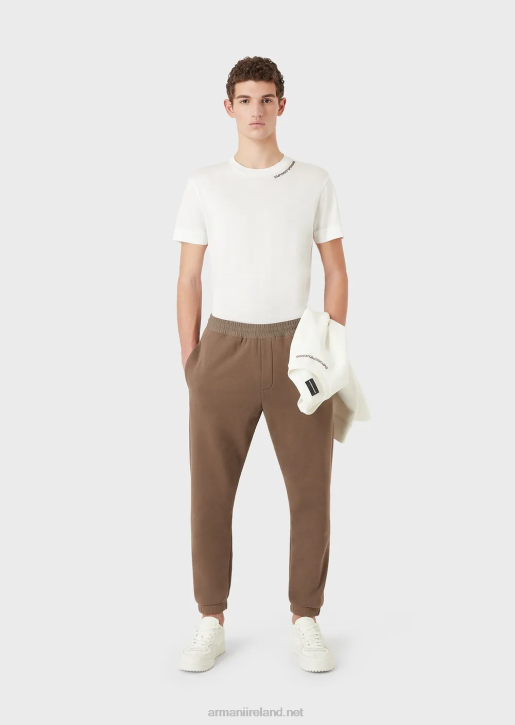 Men 086V1414 Double-Jersey Sweatshirt With Logo Embroidery At The Neckline Armani White