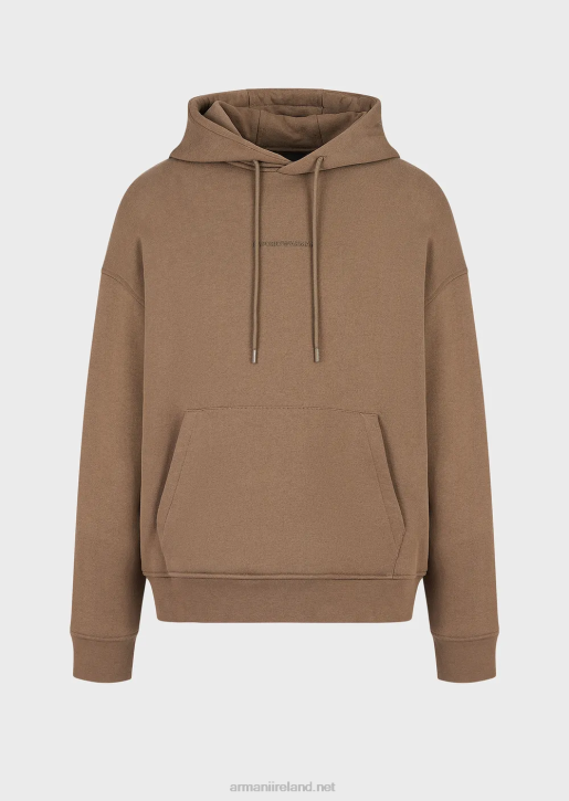 Men 086V1420 Heavy-Jersey Hooded Sweatshirt With Bold Rubberised Logo Armani Dove Grey