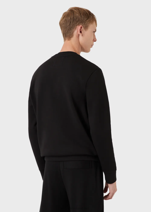 Men 086V1431 Crew-Neck Sweatshirt With Micro Logo Patch Armani Black