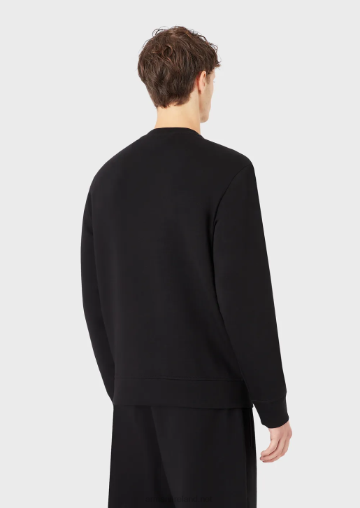 Men 086V1439 Double-Jersey Sweatshirt With Matching Emoji Patch Armani Black
