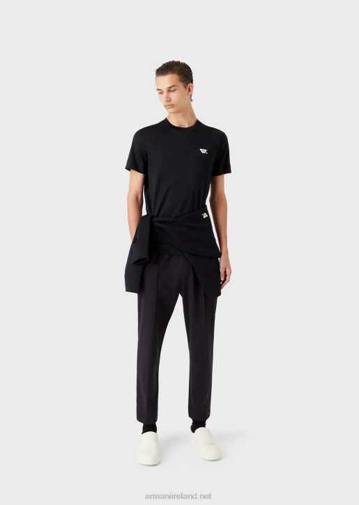 Men 086V1440 Double-Jersey Sweatshirt With Matching Emoji Patch Armani Navy Blue
