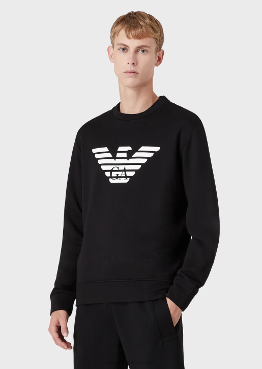 Men 086V1595 Modal-Blend Sweatshirt With Logo Print Armani Pattern