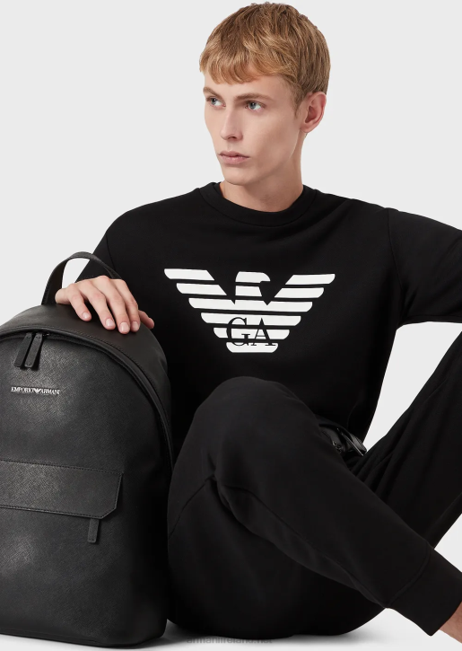 Men 086V1595 Modal-Blend Sweatshirt With Logo Print Armani Pattern