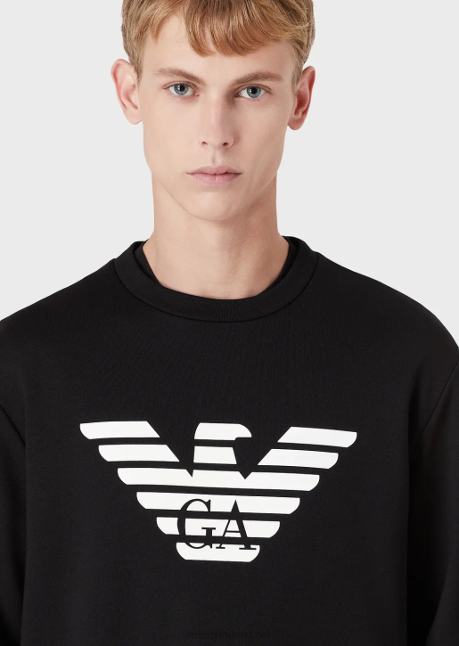Men 086V1595 Modal-Blend Sweatshirt With Logo Print Armani Pattern