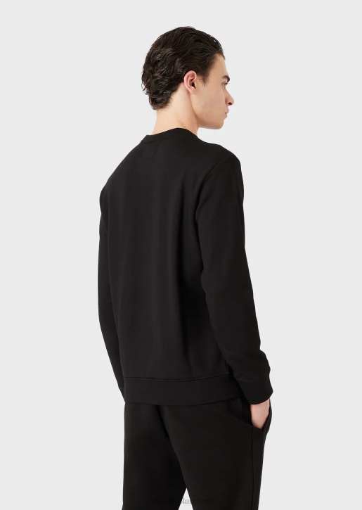 Men 086V1596 Modal-Blend Sweatshirt With Logo Print Armani Black