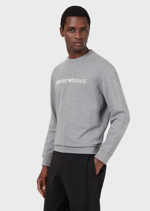 Men 086V1599 Modal-Blend Sweatshirt With Logo Print Armani Gray