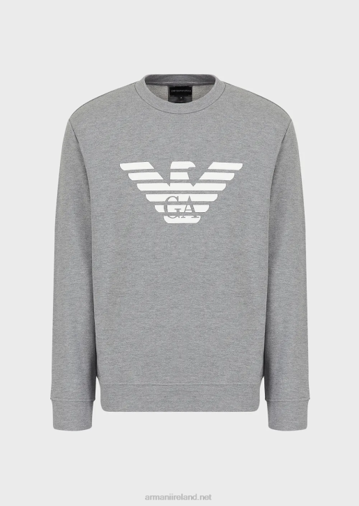 Men 086V1600 Modal-Blend Sweatshirt With Logo Print Armani Gray Logo