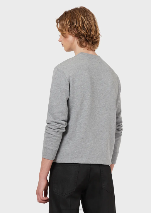 Men 086V1600 Modal-Blend Sweatshirt With Logo Print Armani Gray Logo
