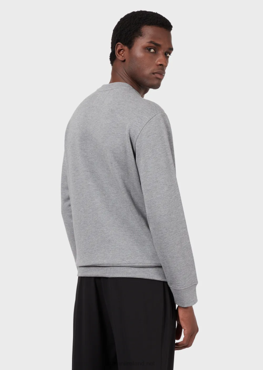Men 086V1601 Modal-Blend Sweatshirt With Logo Print Armani White Logo