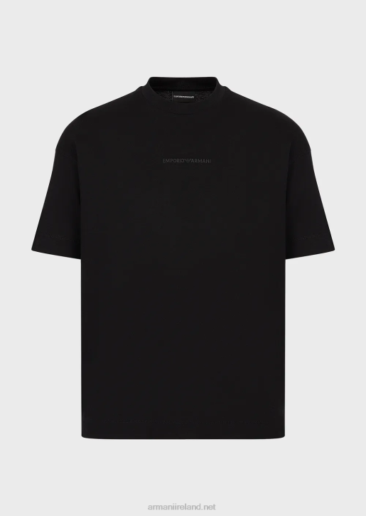 Men 086V1631 Heavy-Jersey T-Shirt With Bold Rubberised Logo Armani Black