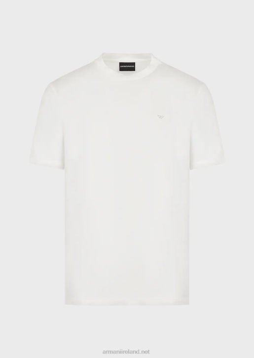 Men 086V1637 Travel Essentials Tencel-Blend Jersey T-Shirt Armani White