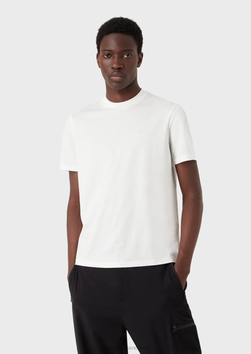 Men 086V1637 Travel Essentials Tencel-Blend Jersey T-Shirt Armani White