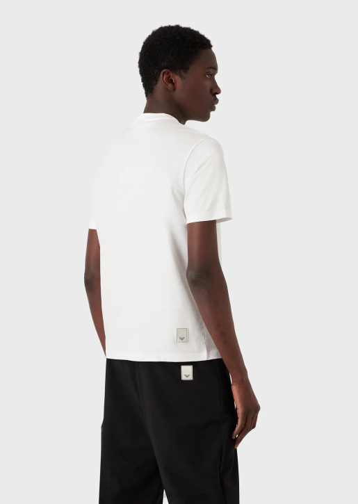 Men 086V1637 Travel Essentials Tencel-Blend Jersey T-Shirt Armani White