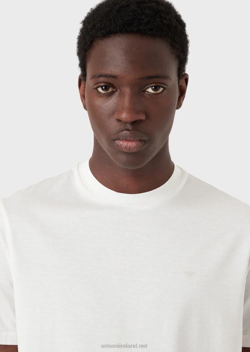Men 086V1637 Travel Essentials Tencel-Blend Jersey T-Shirt Armani White