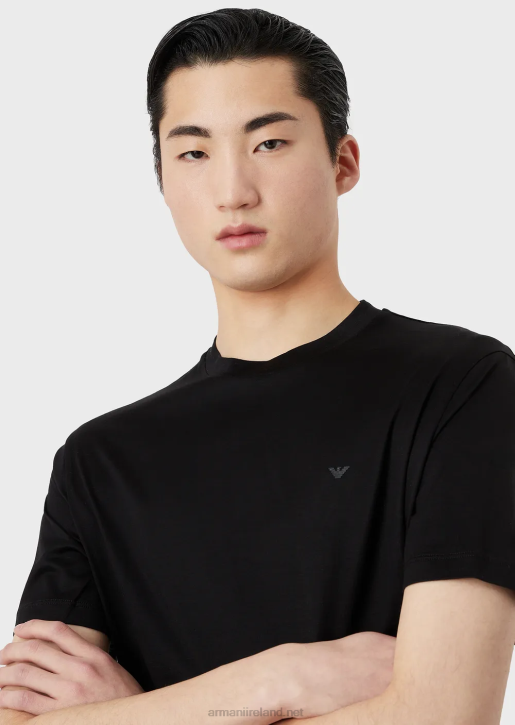 Men 086V1638 Travel Essentials Tencel-Blend Jersey T-Shirt Armani Black