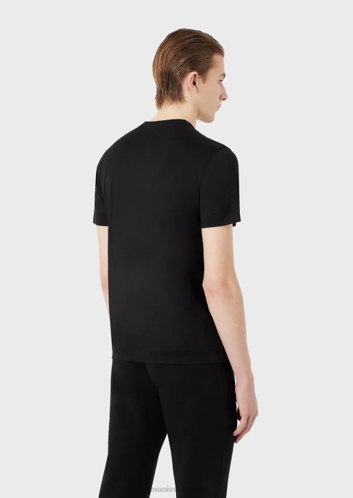Men 086V1655 Tencel-Blend Jersey T-Shirt With Rabbit Embroidery Armani