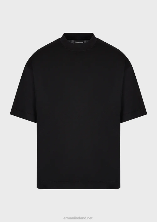 Men 086V1661 Loose-Fit T-Shirt In A Tencel-Blend Jersey Armani Black