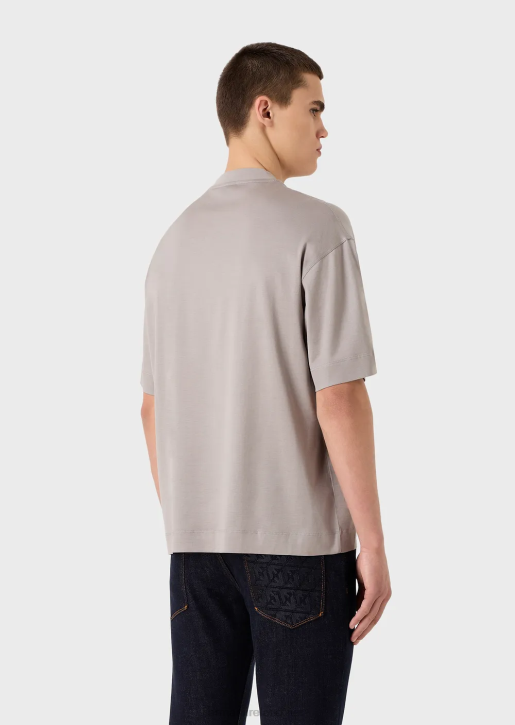 Men 086V1661 Loose-Fit T-Shirt In A Tencel-Blend Jersey Armani Black