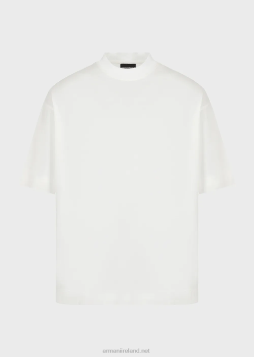 Men 086V1662 Loose-Fit T-Shirt In A Tencel-Blend Jersey Armani White