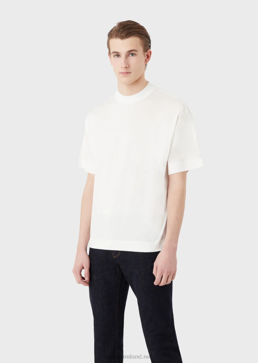 Men 086V1662 Loose-Fit T-Shirt In A Tencel-Blend Jersey Armani White