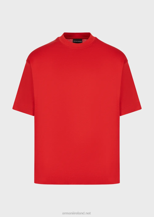 Men 086V1663 Loose-Fit T-Shirt In A Tencel-Blend Jersey Armani Red