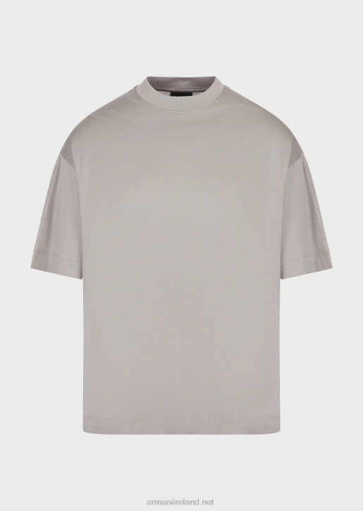 Men 086V1664 Loose-Fit T-Shirt In A Tencel-Blend Jersey Armani Gray