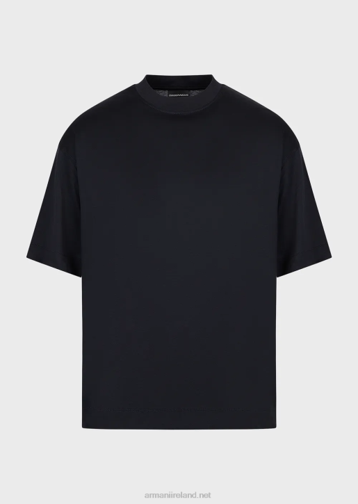 Men 086V1665 Loose-Fit T-Shirt In A Tencel-Blend Jersey Armani Navy Blue