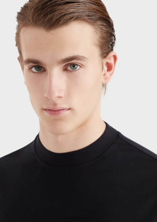 Men 086V1665 Loose-Fit T-Shirt In A Tencel-Blend Jersey Armani Navy Blue