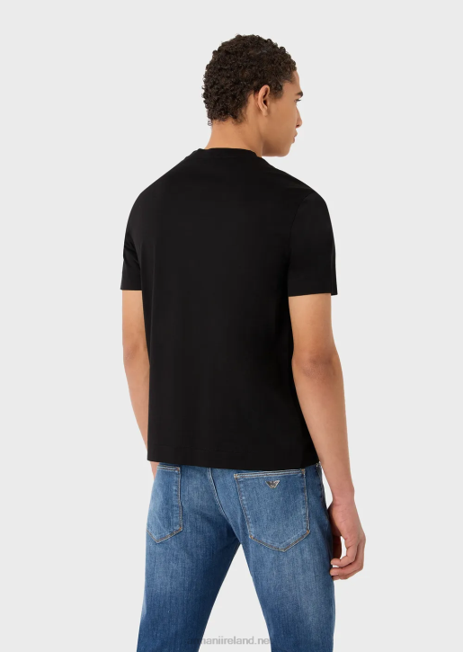 Men 086V1667 Tencel-Blend Jersey T-Shirt With Logo Embroidery On The Neckline Armani White