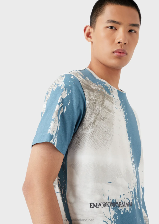 Men 086V1670 Jersey T-Shirt With All-Over City Print Armani