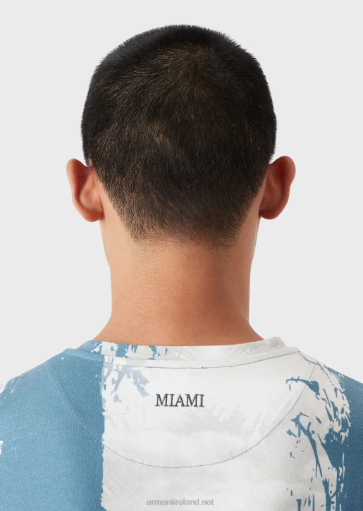 Men 086V1670 Jersey T-Shirt With All-Over City Print Armani
