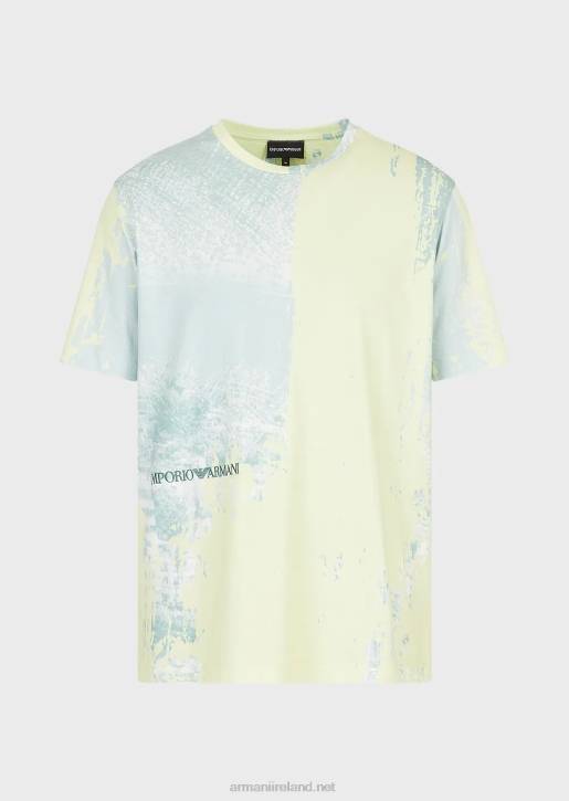 Men 086V1671 Jersey T-Shirt With All-Over City Print Armani Water