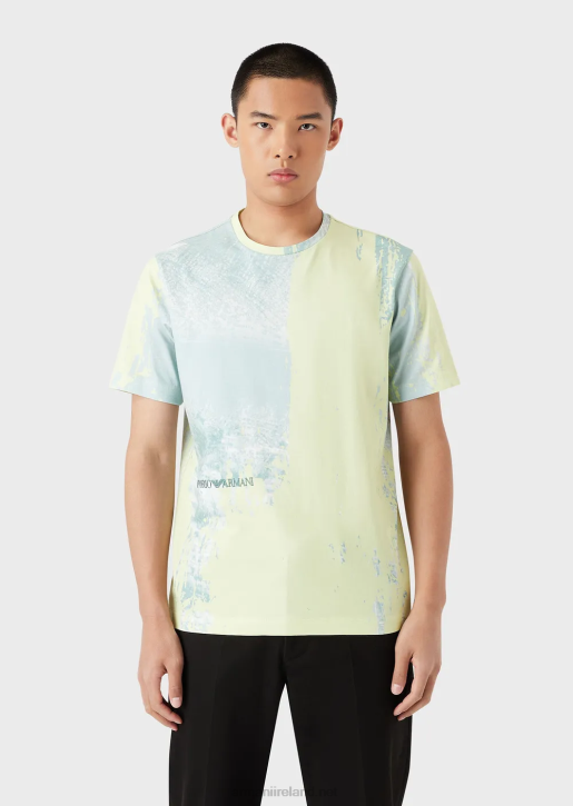 Men 086V1671 Jersey T-Shirt With All-Over City Print Armani Water