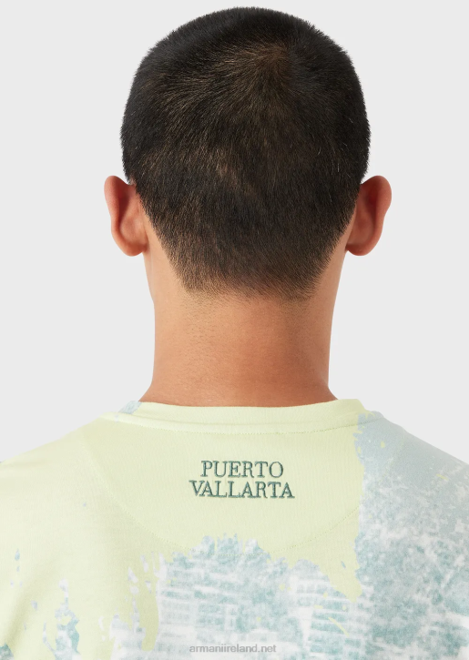 Men 086V1671 Jersey T-Shirt With All-Over City Print Armani Water