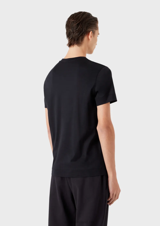 Men 086V1675 Tencel-Blend Jersey T-Shirt With Emoji Patch Armani Navy Blue