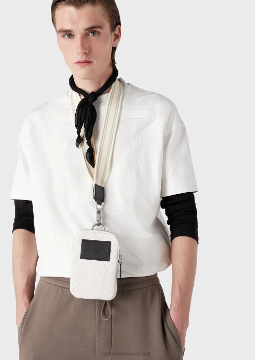 Men 086V1676 Heavy Jersey T-Shirt With Colour-Matched Oversized Camouflage Embroidery Armani White