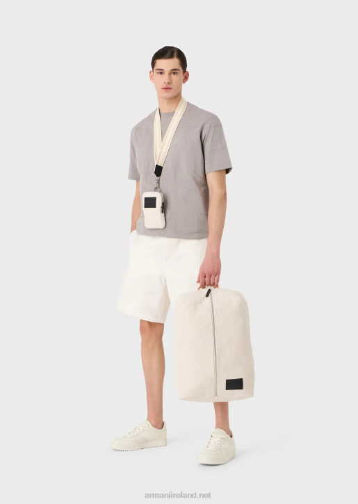 Men 086V1677 Heavy Jersey T-Shirt With Colour-Matched Oversized Camouflage Embroidery Armani Gray