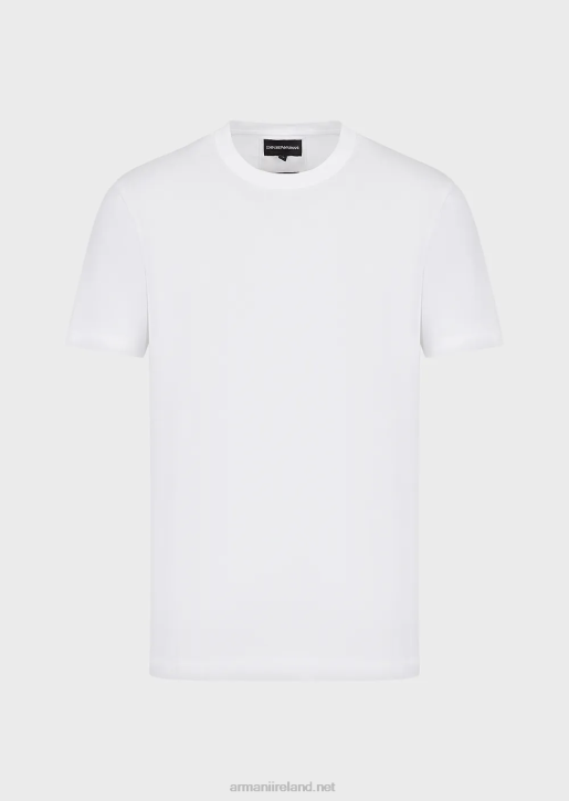 Men 086V1693 Jersey T-Shirt With Jacquard Logo Armani White Logo