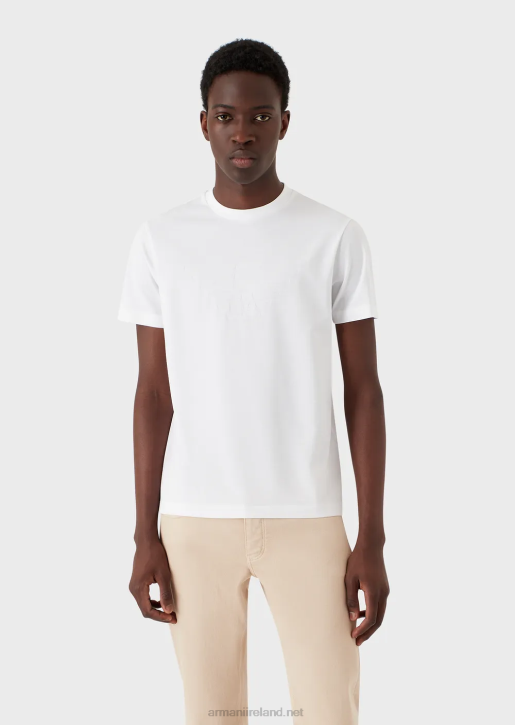 Men 086V1693 Jersey T-Shirt With Jacquard Logo Armani White Logo