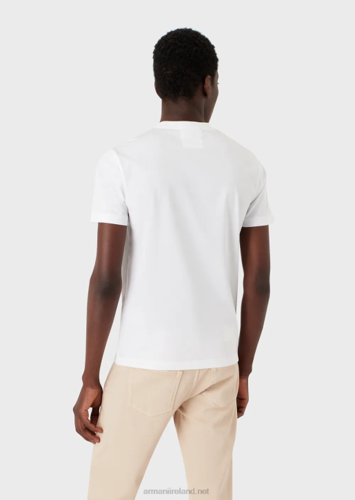 Men 086V1693 Jersey T-Shirt With Jacquard Logo Armani White Logo