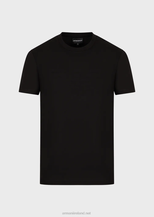Men 086V1695 Jersey T-Shirt With Jacquard Logo Armani Black Logo