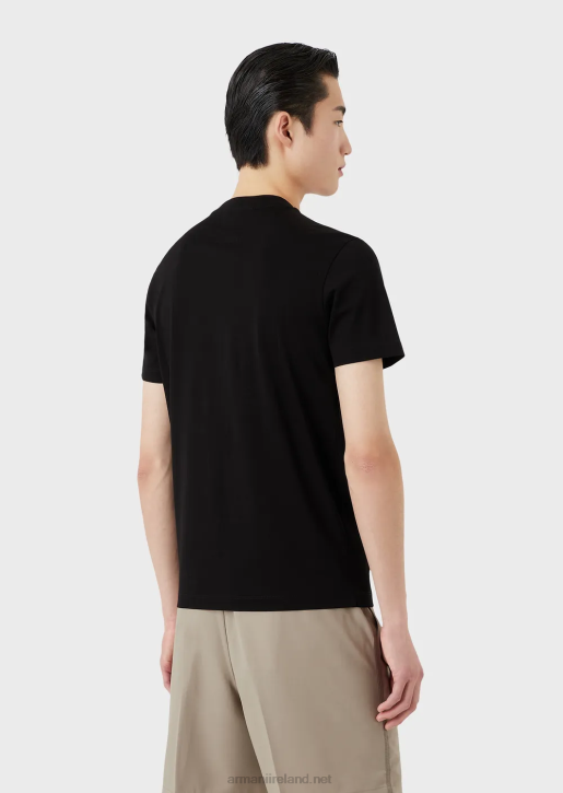 Men 086V1695 Jersey T-Shirt With Jacquard Logo Armani Black Logo
