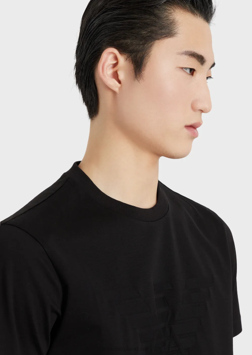 Men 086V1695 Jersey T-Shirt With Jacquard Logo Armani Black Logo